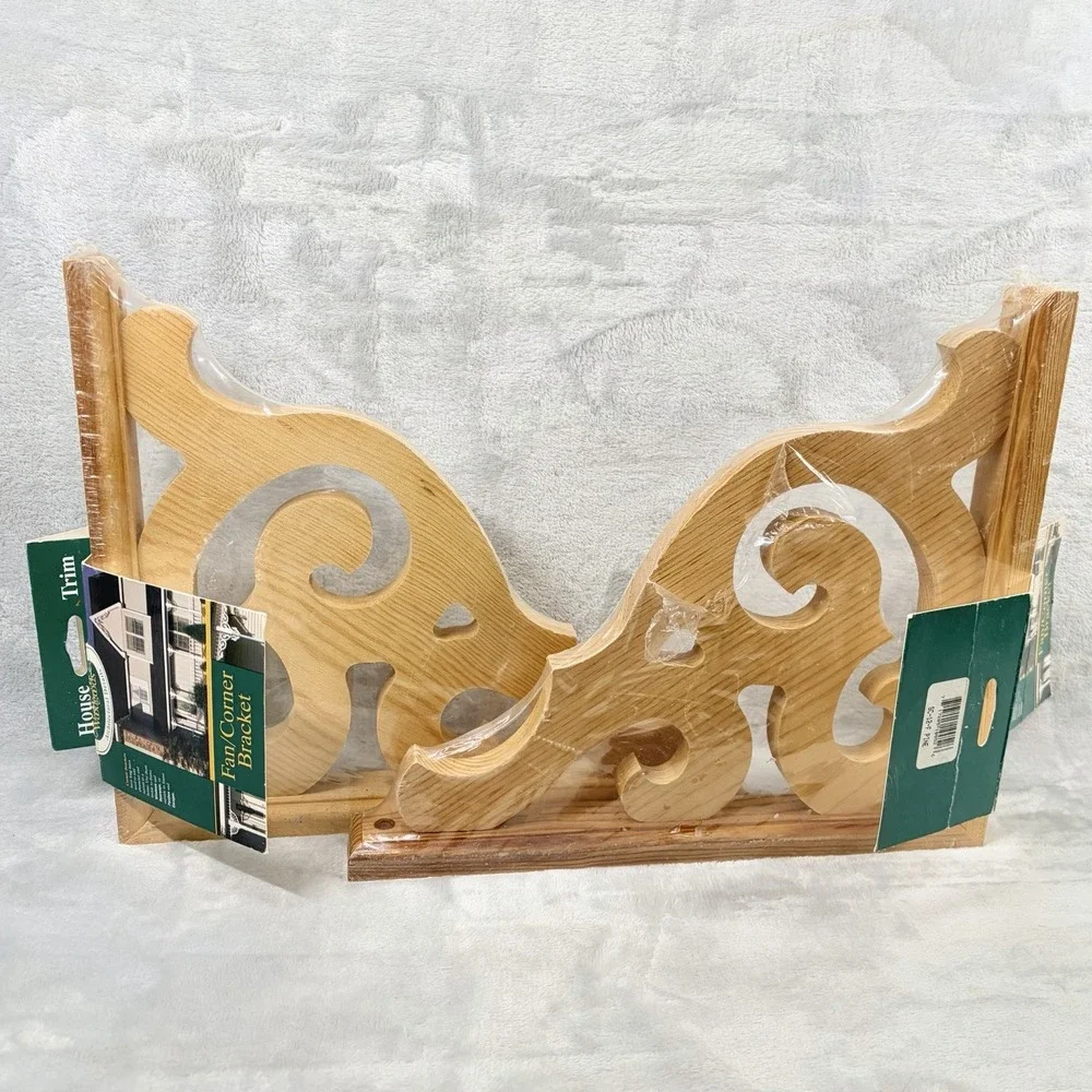 Pair Kok's Woodgoods‎ Fan Corner Brackets Victorian Porch Trim 12x12 NOS